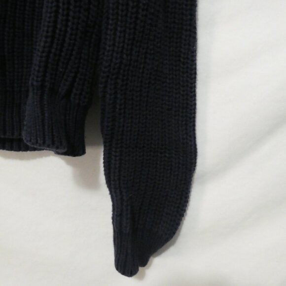 525 AMERICA | small | Navy Blue Cotton Chunky Knit Crewneck Sweater - Picture 8 of 16